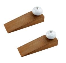 2 Pieces White Turquoise Ceramic Crackle Wwoden Door Stopper